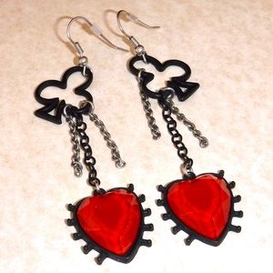 RARE Authentic Disney Queen of Hearts Earrings